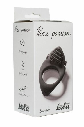 Черное эрекционное виброкольцо Pure Passion Sunset 