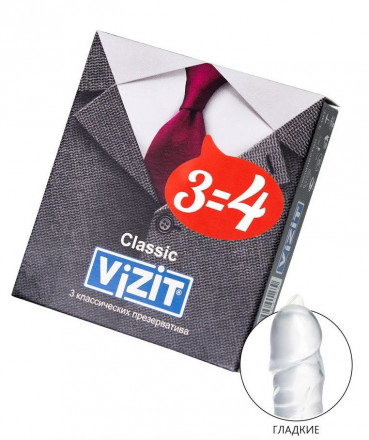 Классические презервативы VIZIT Classic - 3 шт. 