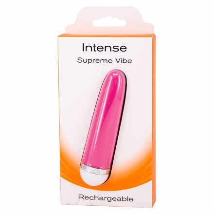 Ярко-розовая перезаряжаемая вибропуля INTENSE SUPREME VIBE - 9,5 см. 