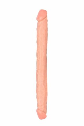 Телесный двусторонний фаллоимитатор SO REAL REALISTIC 18INCH DOUBLE DONG - 46 см. 
