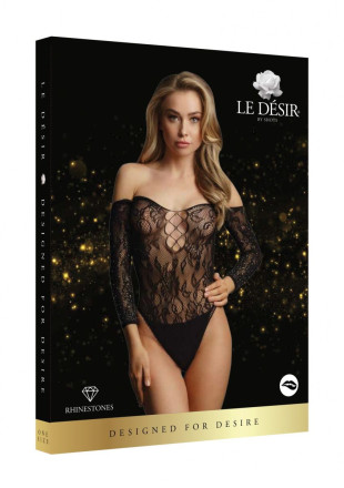 Пикантное боди Wonder Rhinestone Bodysuit с длинным рукавом 