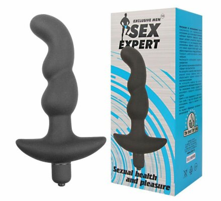Чёрный анальный вибратор Sexual Health and Pleasure - 11,8 см. 