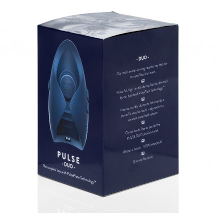 Синий инновационный мужской вибратор PULSE DUO 