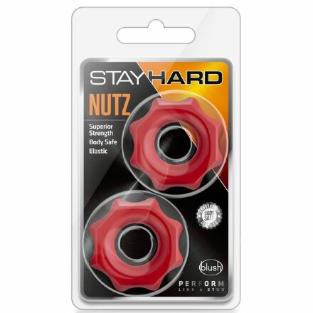 Набор из 2 красных фигурных эрекционных колец NUTZ 