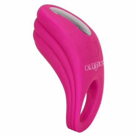 Розовое эрекционное виброкольцо с пультом Silicone Remote Pleasure Ring 