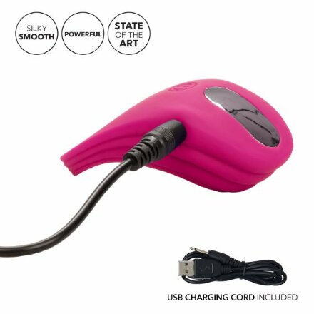 Розовое эрекционное виброкольцо с пультом Silicone Remote Pleasure Ring 
