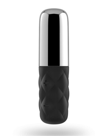 Чёрно-серебристая вибропуля Satisfyer Mini Sparkling Darling 