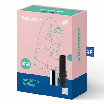 Чёрно-серебристая вибропуля Satisfyer Mini Sparkling Darling 