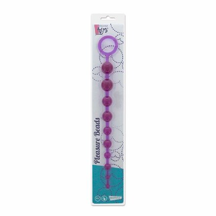 Фиолетовая анальная цепочка PLEASURE BEADS ANAL ROD - 32 см. 