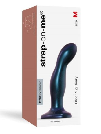 Темно-синяя насадка Strap-On-Me Dildo Plug Snaky size M 