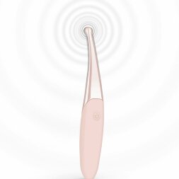 Розовый точечный вибромассажер Senzi Vibrator - 14,7 см.