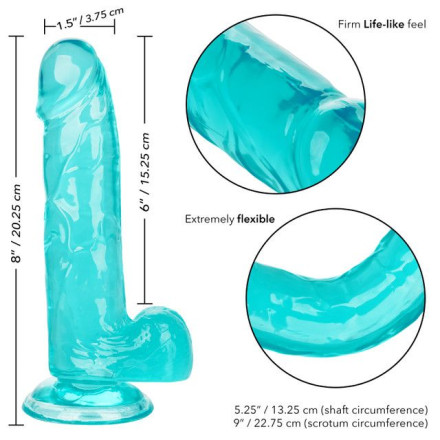 Голубой фаллоимитатор Size Queen 6  - 20,25 см. 