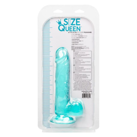 Голубой фаллоимитатор Size Queen 6  - 20,25 см. 