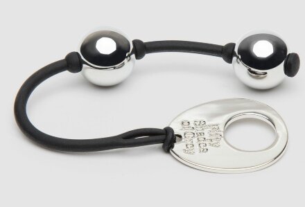 Серебристые шарики Inner Goddess Mini Silver Pleasure Balls 85g на черном силиконовом шнурке 