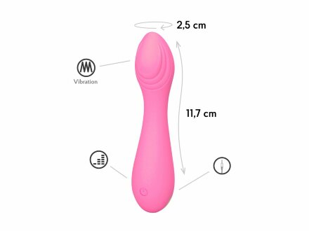 Розовый мини-вибратор Mephona - 11,7 см. 