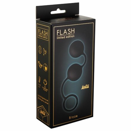 Черные анальные шарики Blaze с шнурком 