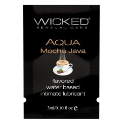 Лубрикант со вкусом кофе мокко WICKED AQUA Mocha Java - 3 мл.