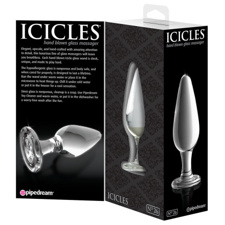 Стеклянный анальный стимулятор Icicles №26 - 11,8 см. 