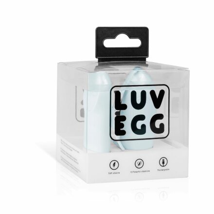 Нежно-голубое виброяйцо LUV EGG с пультом ДУ 