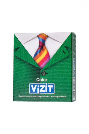 Цветные ароматизированные презервативы VIZIT Color - 3 шт. 