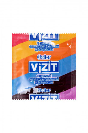 Цветные ароматизированные презервативы VIZIT Color - 3 шт. 