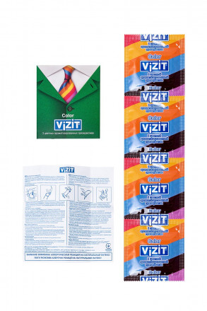 Цветные ароматизированные презервативы VIZIT Color - 3 шт. 