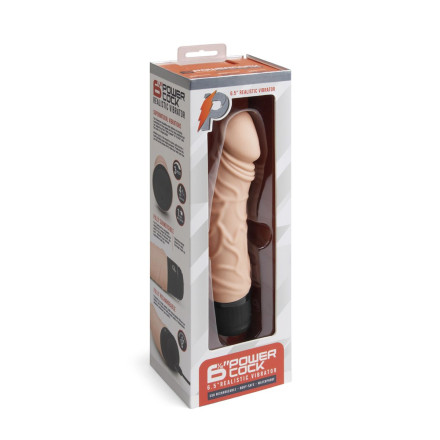 Телесный вибратор-реалистик 6.5  Girthy Realistic Vibrator - 19 см. 