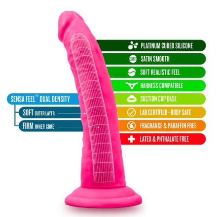 Розовый фаллоимитатор 7.5 Inch Silicone Dual Density Cock - 19 см. 