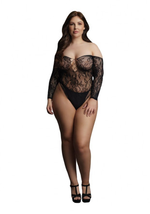 Эффектное боди Wonder Rhinestone Bodysuit с длинным рукавом 