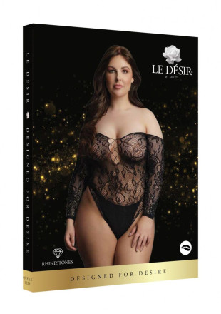 Эффектное боди Wonder Rhinestone Bodysuit с длинным рукавом 