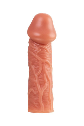 Телесная насадка на фаллос с отверстием для мошонки EXTREME SLEEVE - 17,6 см. 