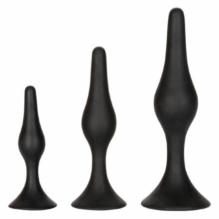 Набор черных силиконовых анальных пробок Silicone Anal Starter Kit 