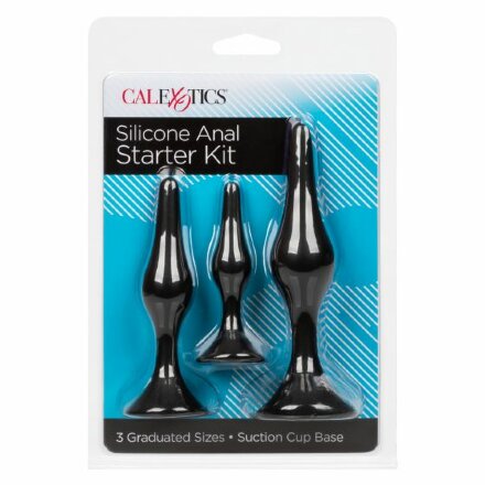 Набор черных силиконовых анальных пробок Silicone Anal Starter Kit 