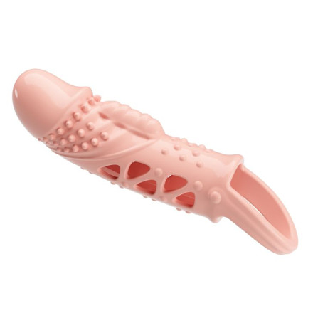 Телесная насадка с вибрацией Cecelia - 18,5 см. 