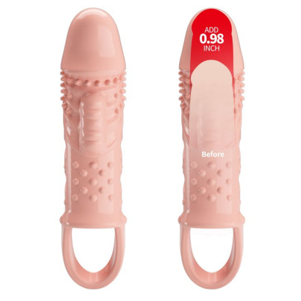 Телесная насадка с вибрацией Cecelia - 18,5 см. 