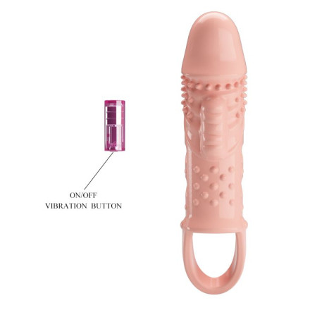 Телесная насадка с вибрацией Cecelia - 18,5 см. 