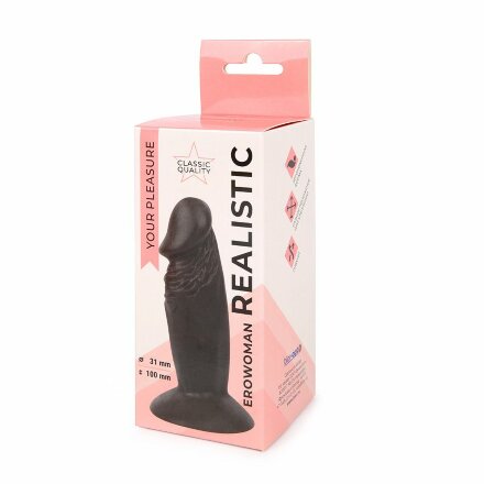 Реалистичный коричневый анальный фаллоимитатор Erowoman на присоске 