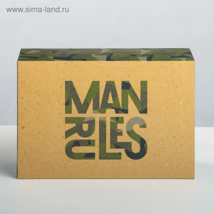 Складная коробка Man rules - 16 х 23 см. 