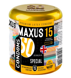 Презервативы с точками и рёбрами в металлическом кейсе MAXUS Special - 15 шт.