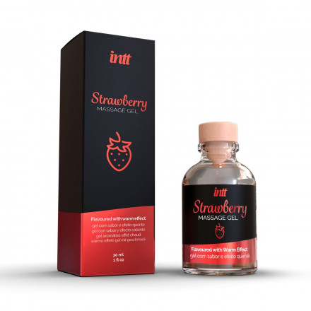 Массажный гель с ароматом клубники Strawberry - 30 мл. 