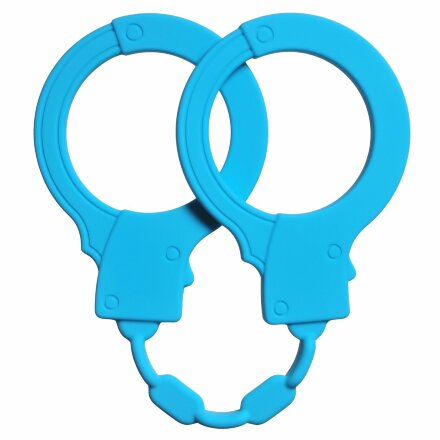 Голубые силиконовые наручники Stretchy Cuffs Turquoise 