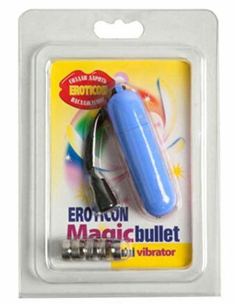 Голубая вибропуля Magic bullet - 7 см. 