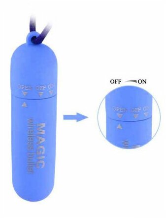 Голубая вибропуля Magic bullet - 7 см. 