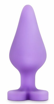 Фиолетовая анальная пробка Naughty Candy Heart Do Me Now - 8,9 см. 
