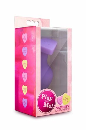 Фиолетовая анальная пробка Naughty Candy Heart Do Me Now - 8,9 см. 