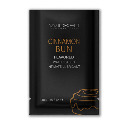 Лубрикант WICKED AQUA Cinnamon Bun с ароматом булочки с корицей - 3 мл. 