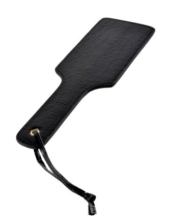 Чёрная с золотом шлепалка Gold Pleasure Paddle 
