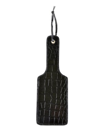 Чёрная с золотом шлепалка Gold Pleasure Paddle 