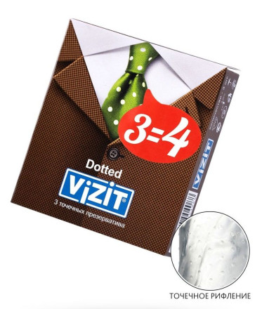 Презервативы с точечками VIZIT Dotted - 3 шт. 