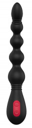 Черный вибромассажер для анальной стимуляции ANAL FLEXI BEADS - 21 см.